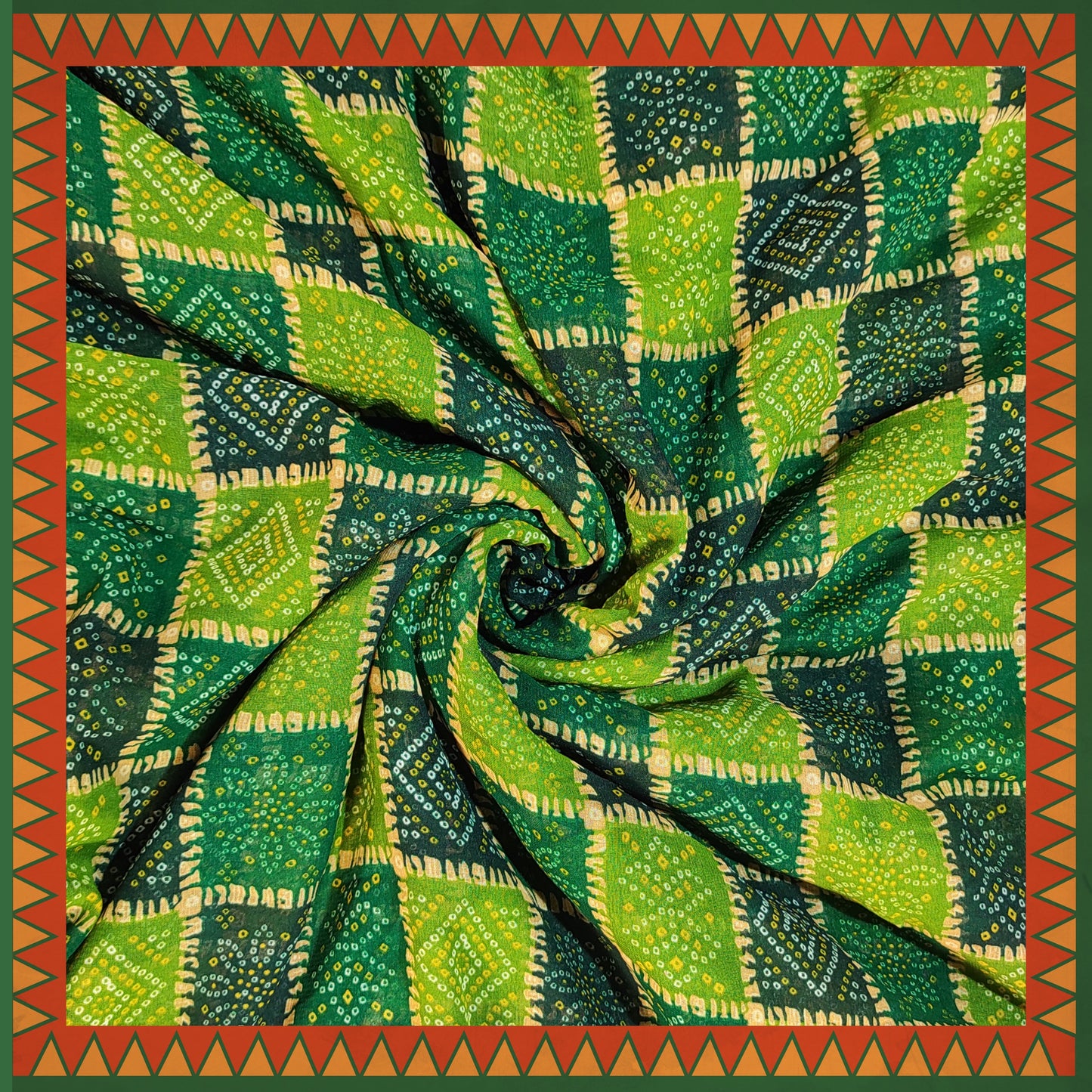 Bandhani Digital Print On Georgette (FW-56")
