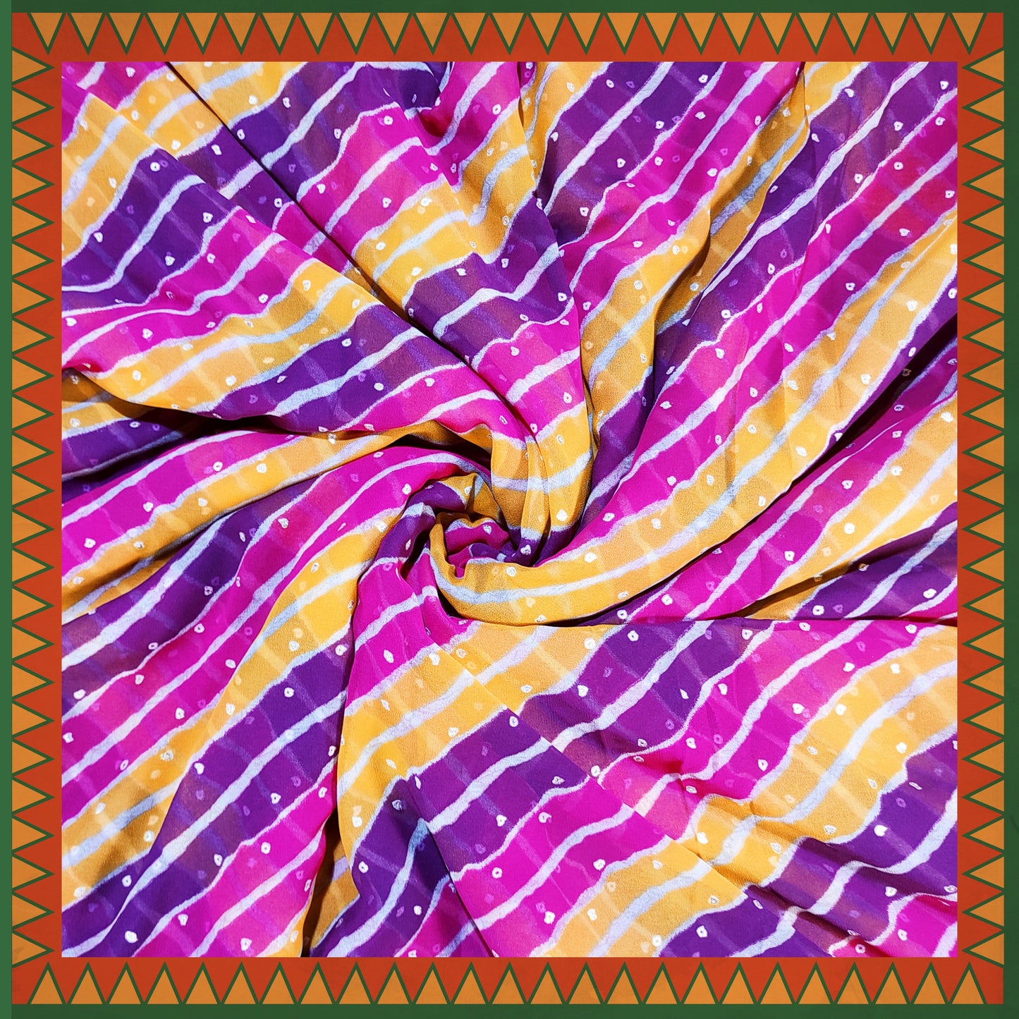 Lehariya Bandhani Digital Print On Georgette (FW-56")