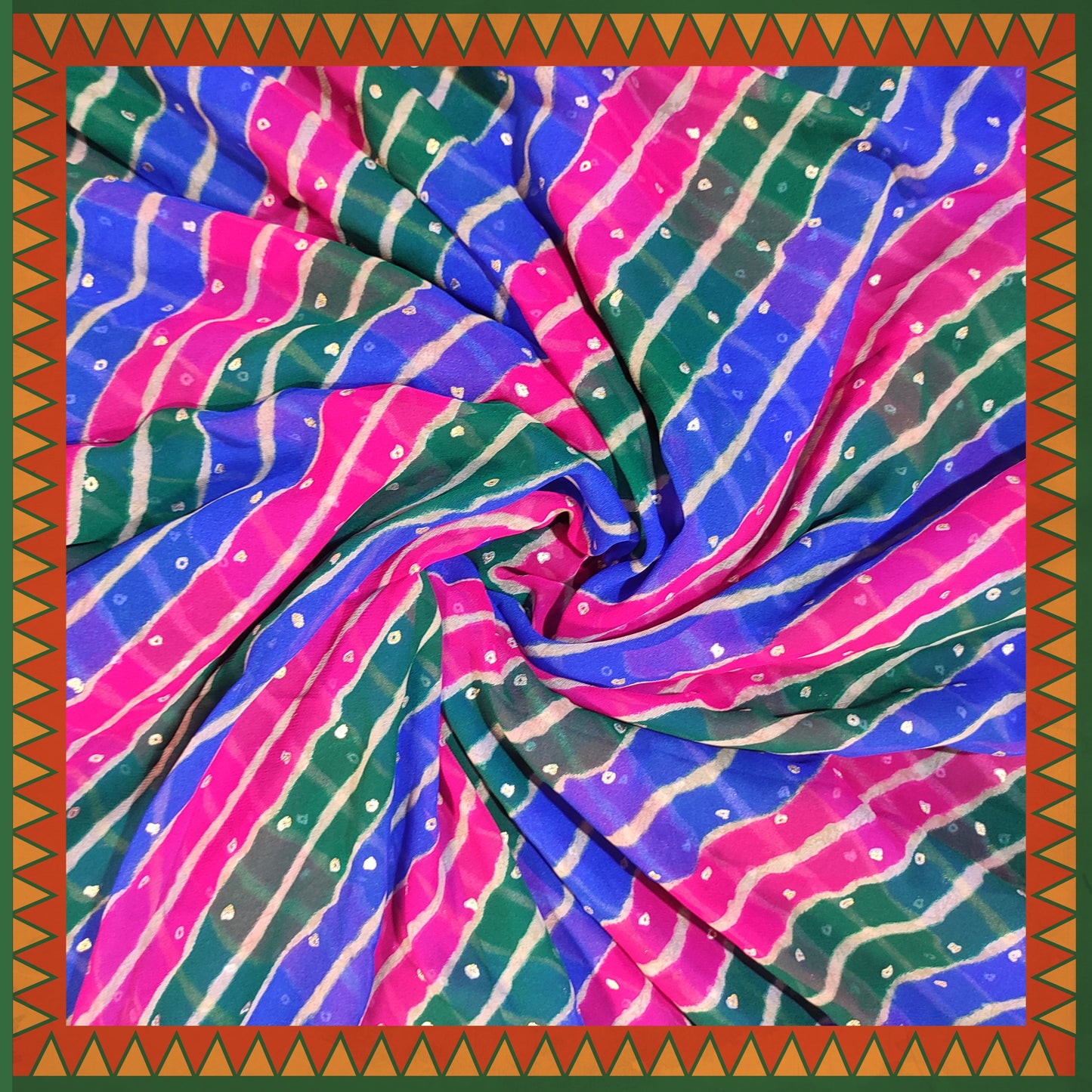 Lehariya Bandhani Digital Print On Georgette (FW-56")