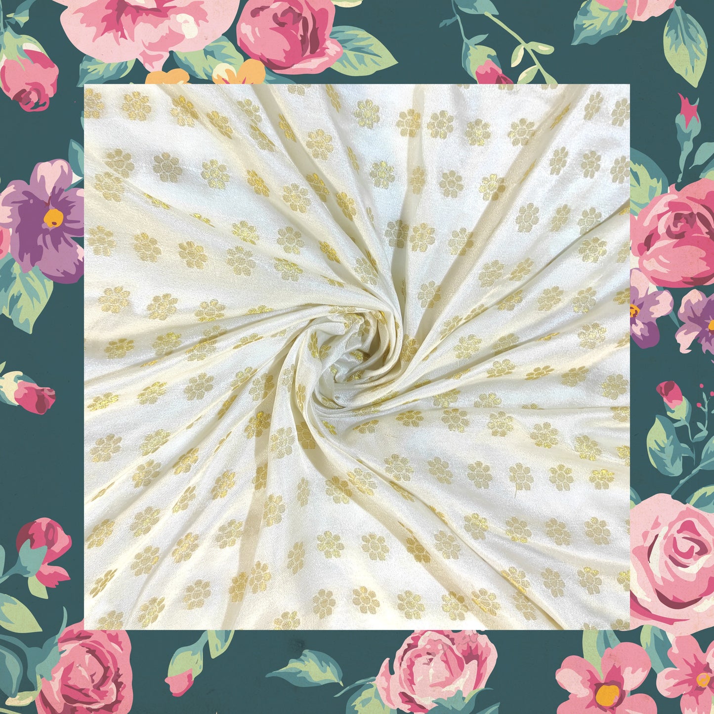 Heavy Dyeble Satin Jaquard Zari Brocade