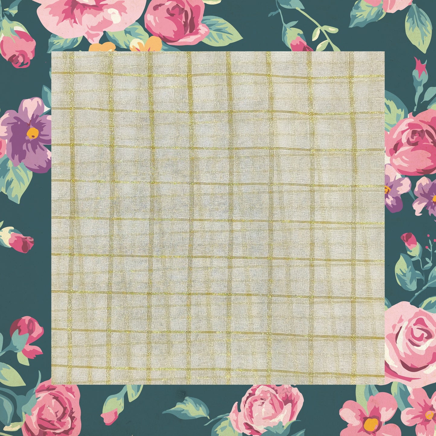 Dyeble Organza Golden Zari Chex