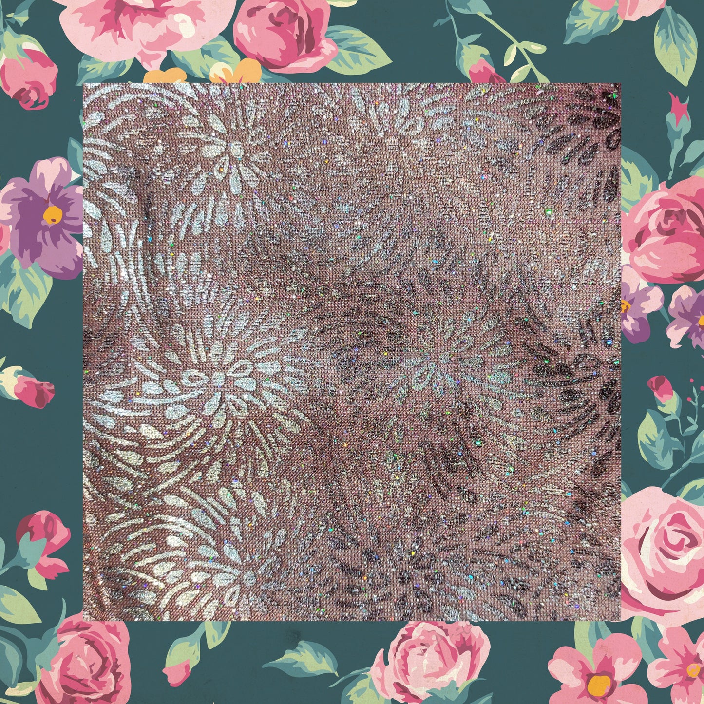 Double Zari Foil With Knitting Fabric (FW-56" EMB-56")