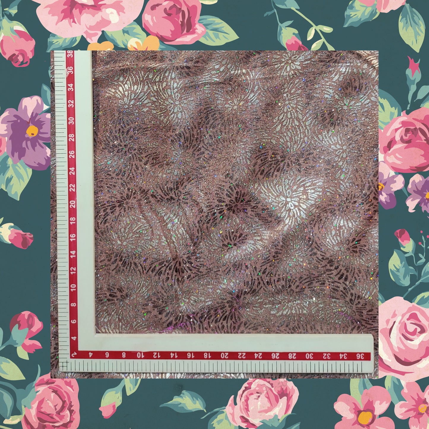 Double Zari Foil With Knitting Fabric (FW-56" EMB-56")