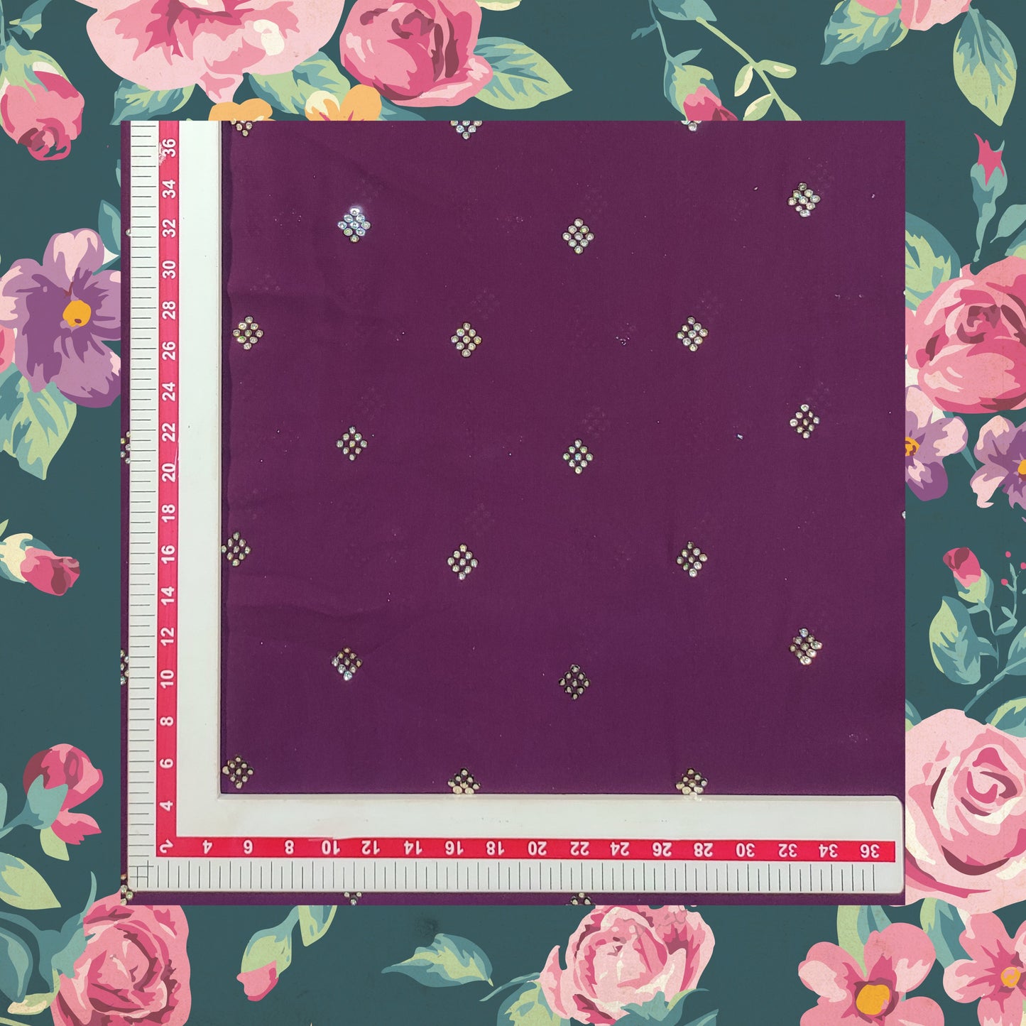 Lovely Hand Embroidery Work On Georgette Fabric (price for 6 meter)
