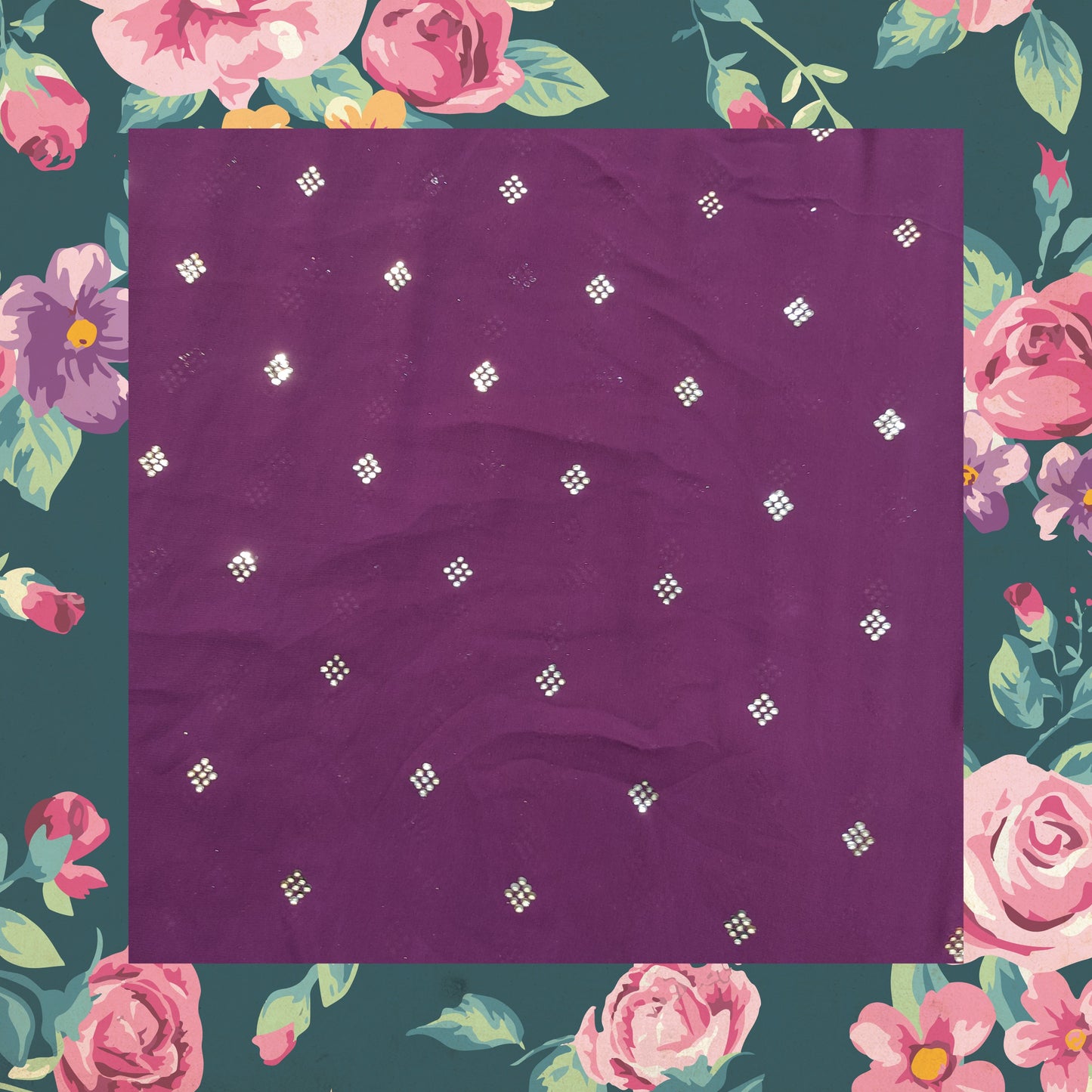 Lovely Hand Embroidery Work On Georgette Fabric (price for 6 meter)