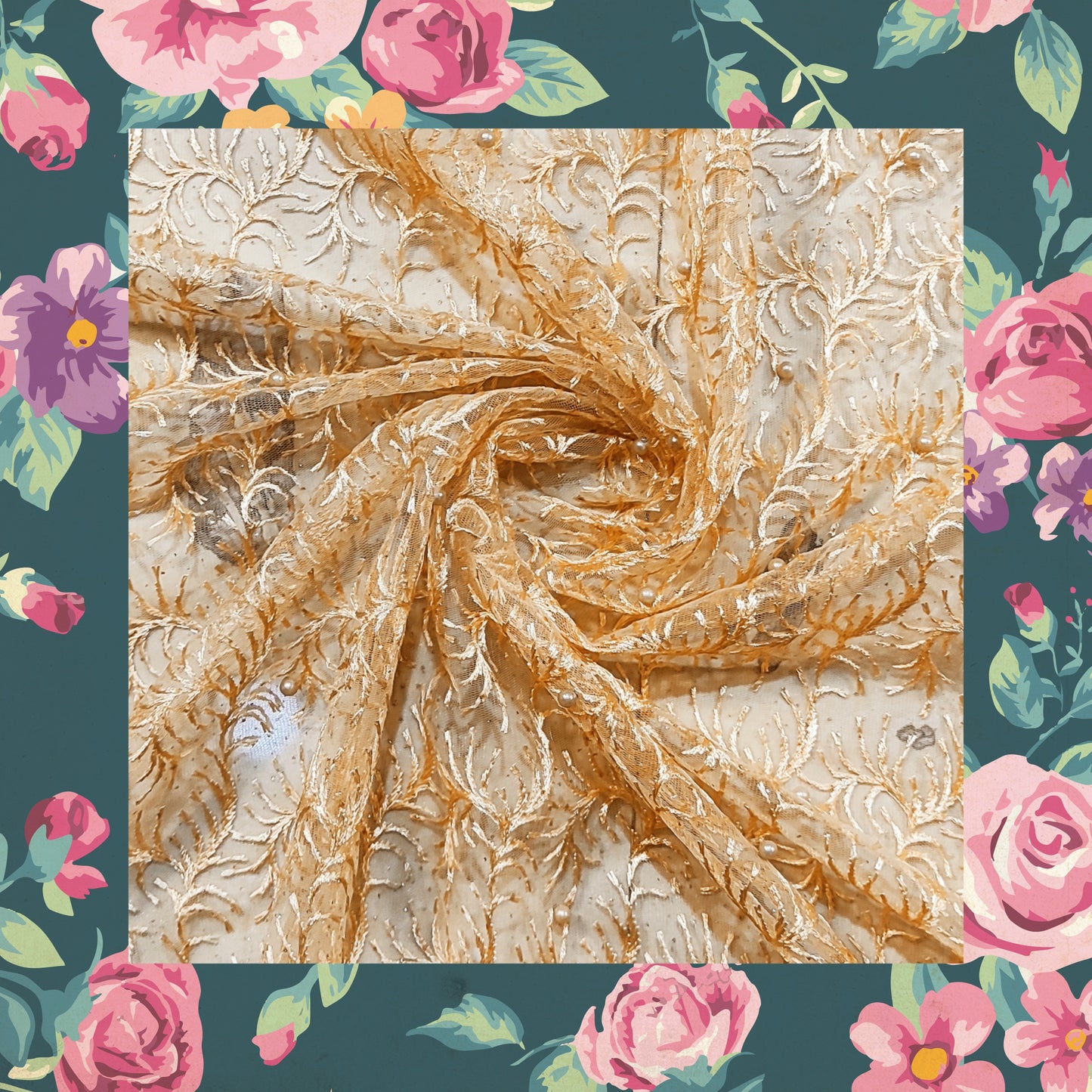 Multi Embroidery Work With Moti On Net
