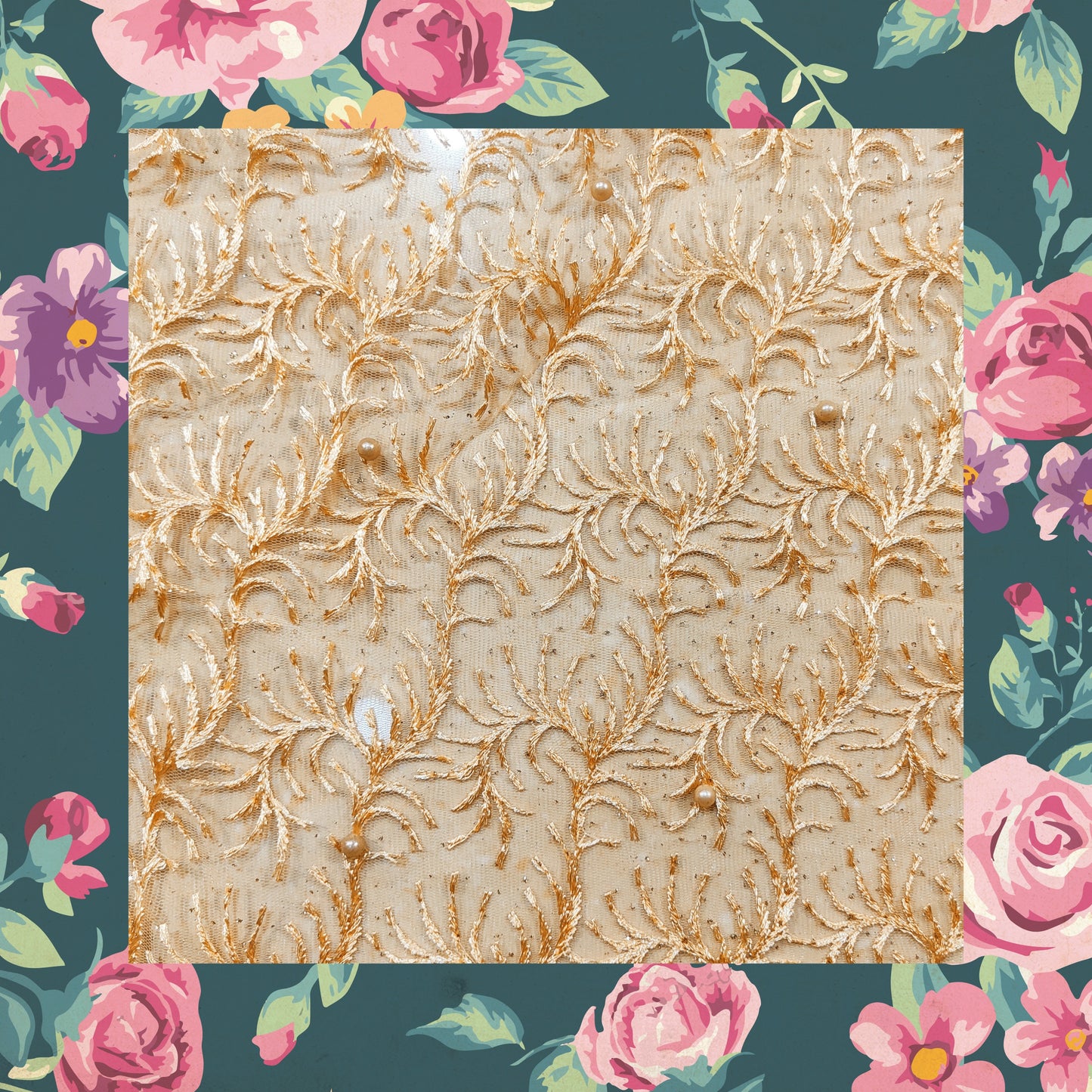 Multi Embroidery Work With Moti On Net