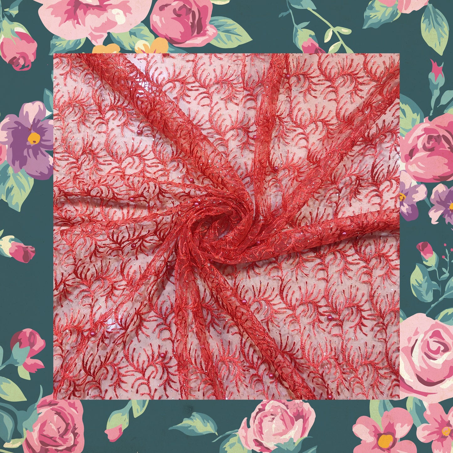 Multi Embroidery Work With Moti On Net