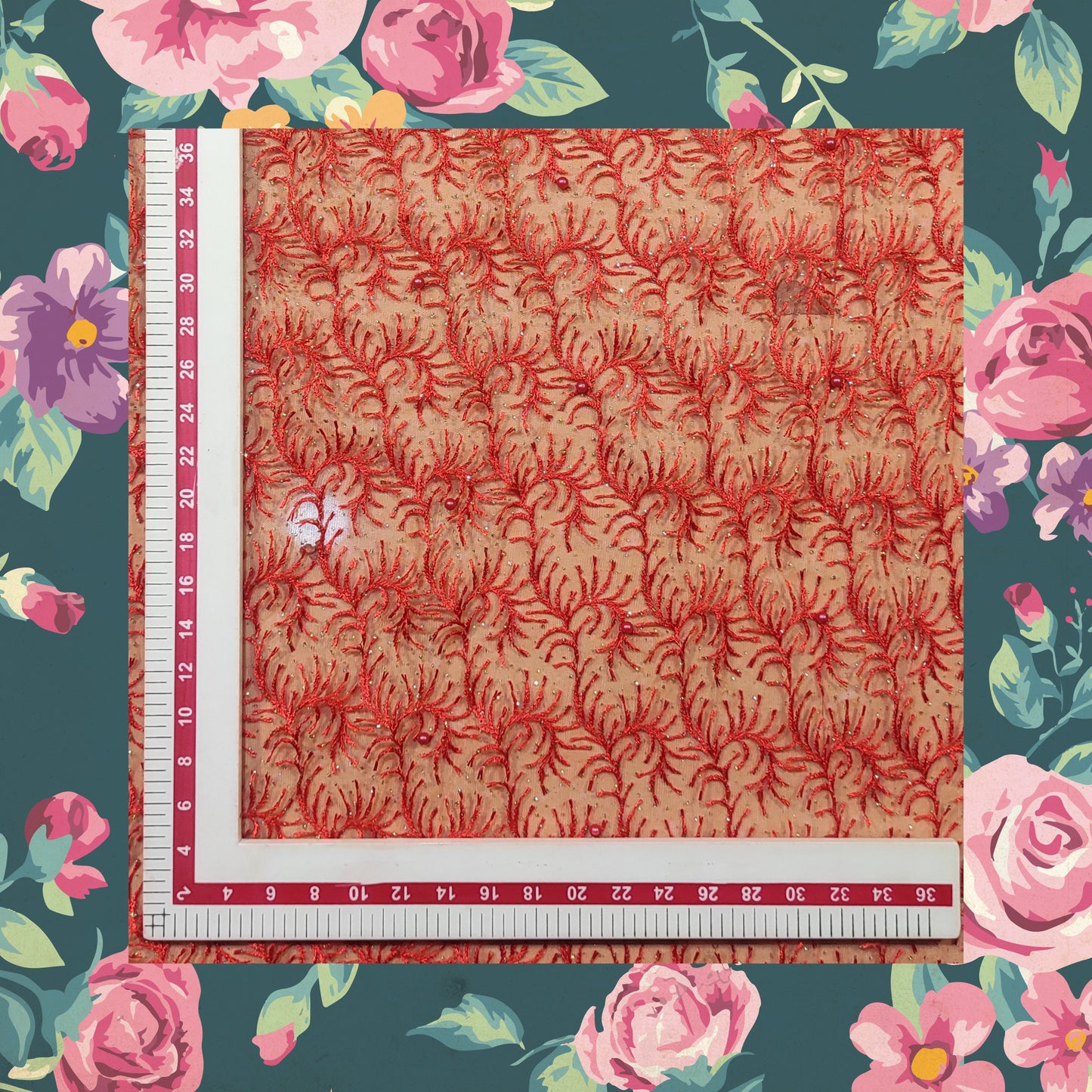 Multi Embroidery Work With Moti On Net