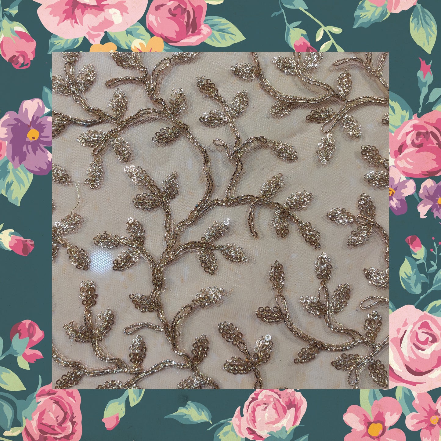 Glitter Sequence Codding Embroidery On Net