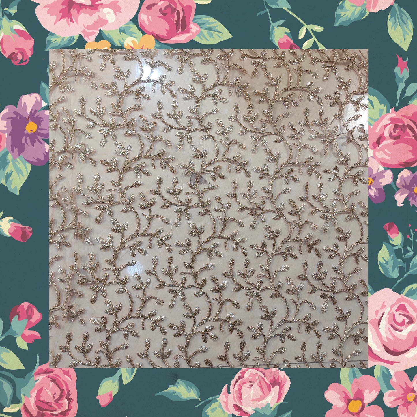 Glitter Sequence Codding Embroidery On Net