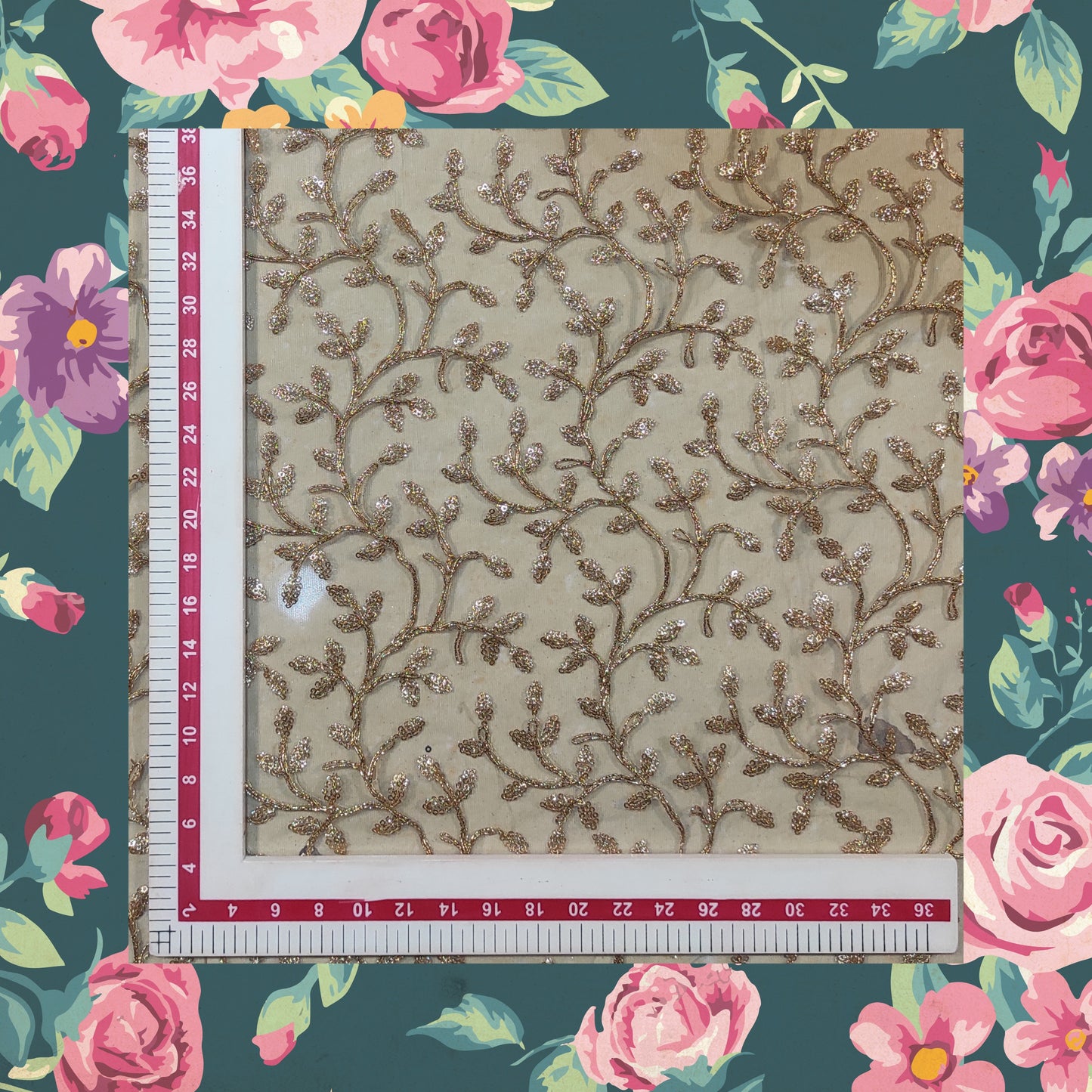 Glitter Sequence Codding Embroidery On Net