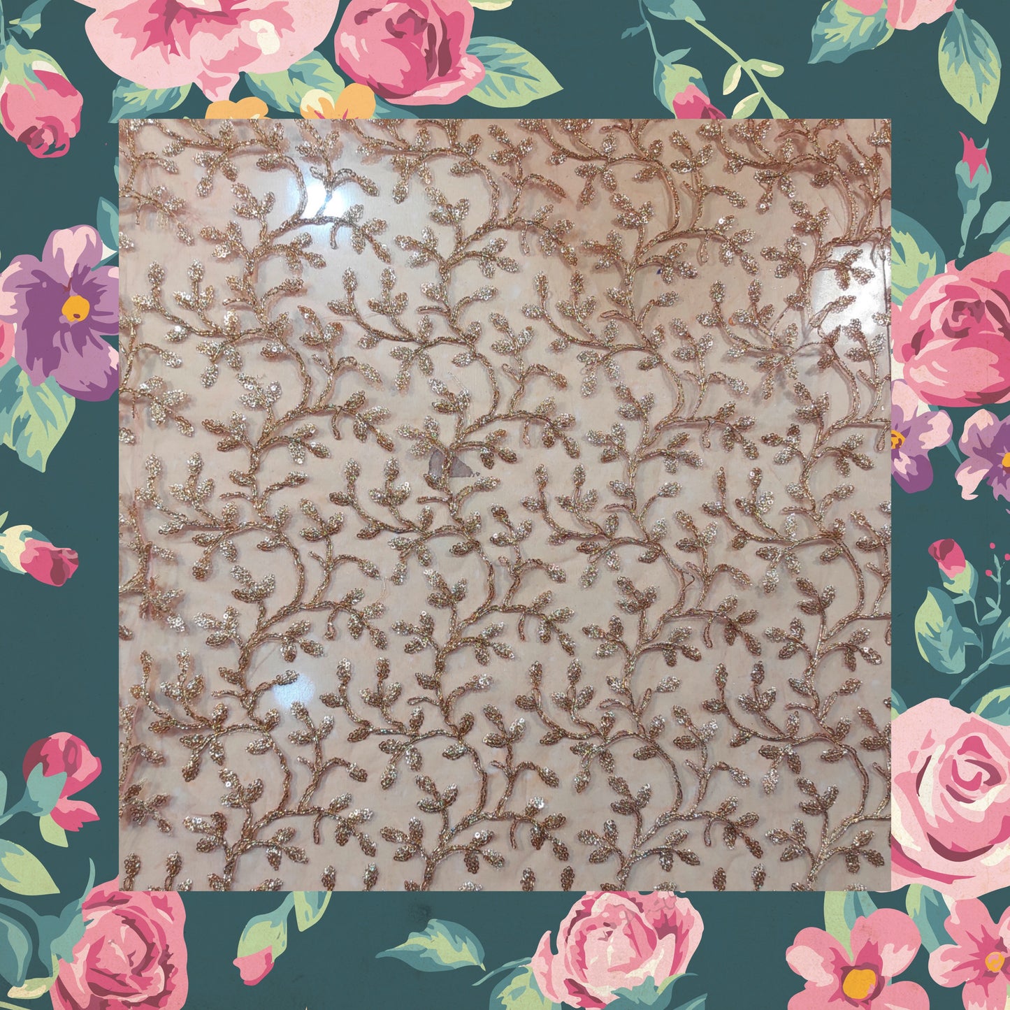 Glitter Sequence Codding Embroidery On Net