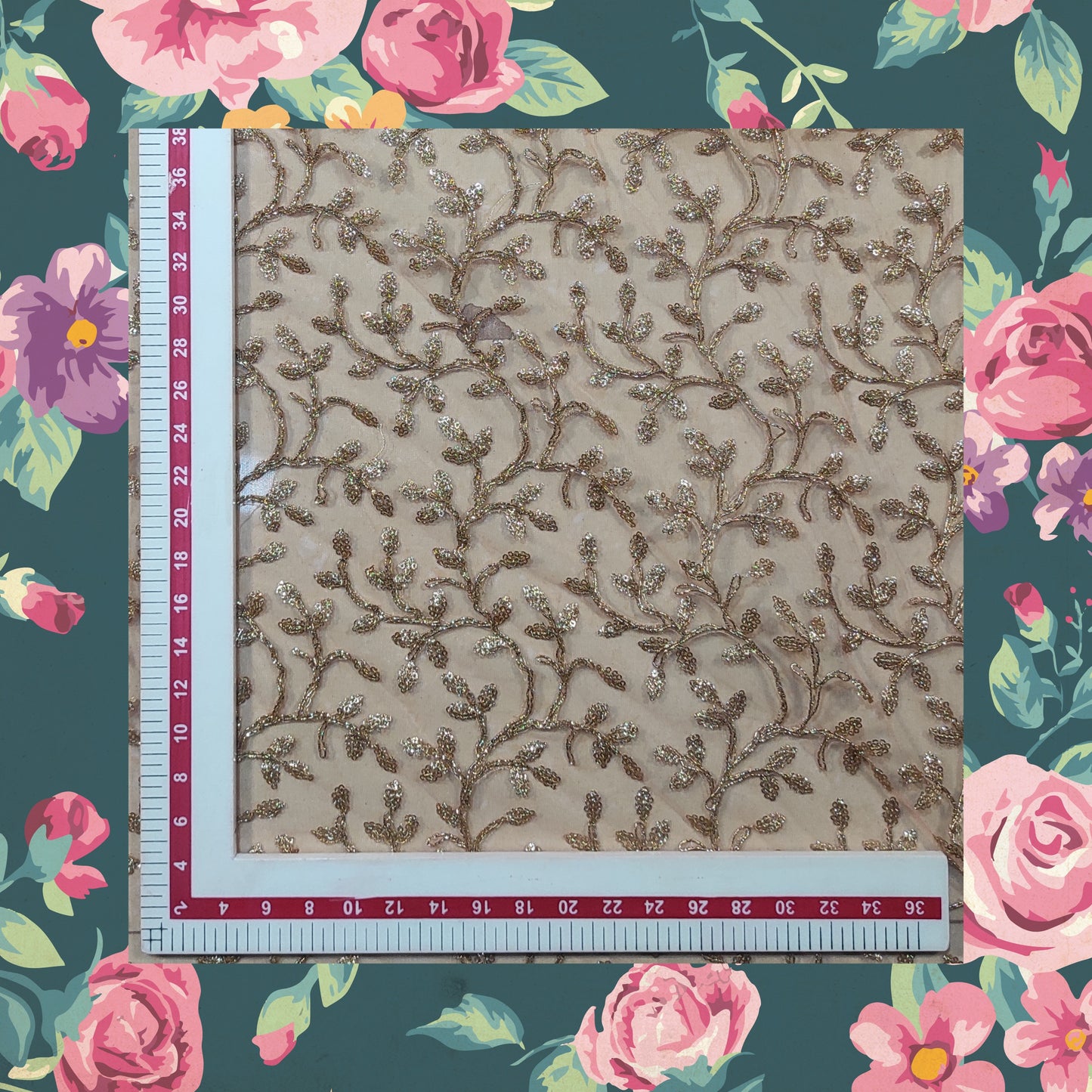 Glitter Sequence Codding Embroidery On Net
