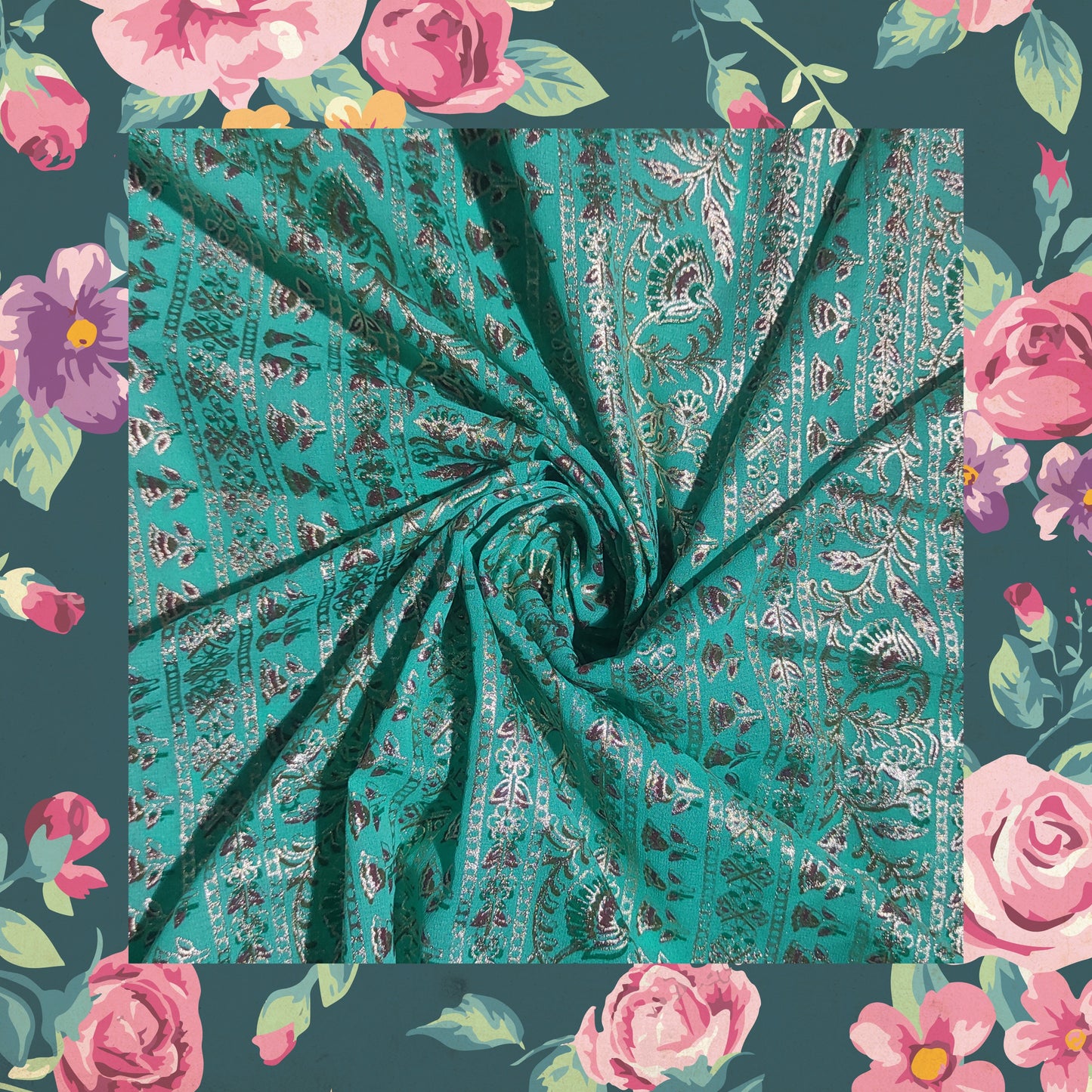 Foil Print On Georgette (FW-44")