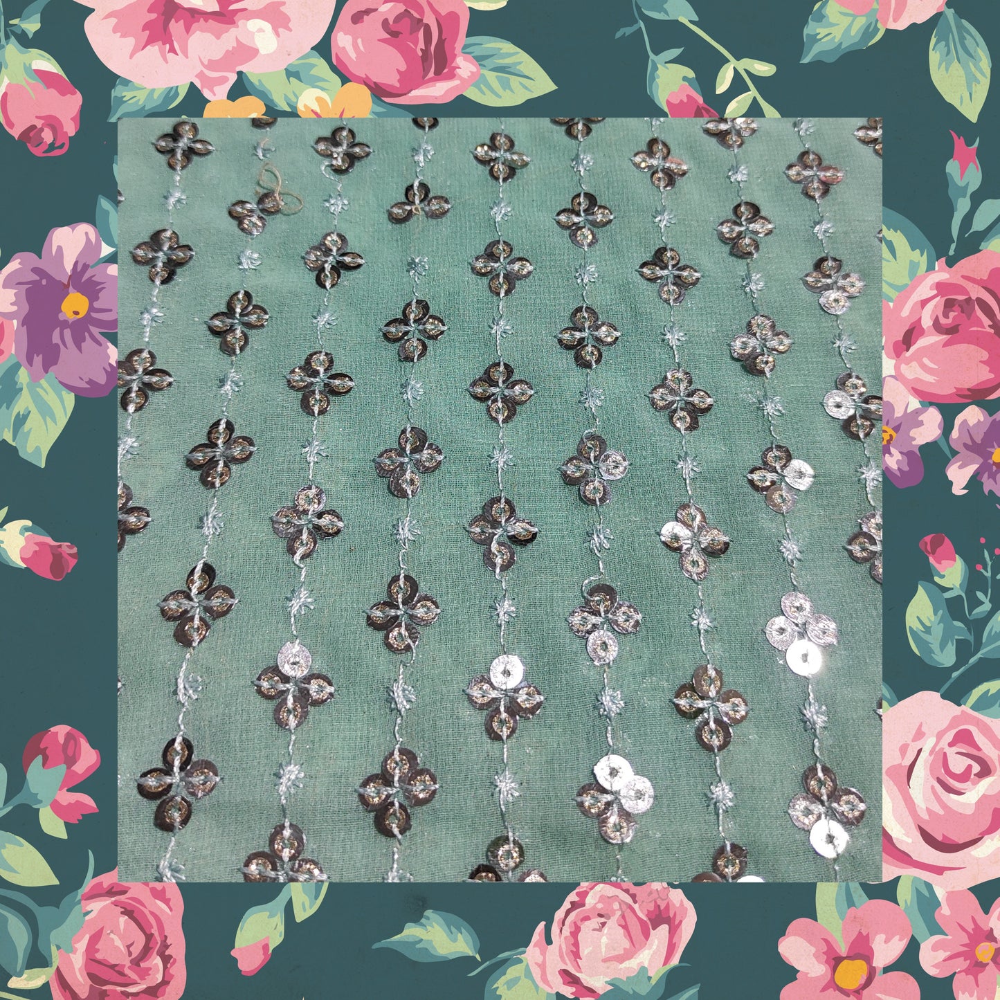 Sequence Embroidery Work on Georgette