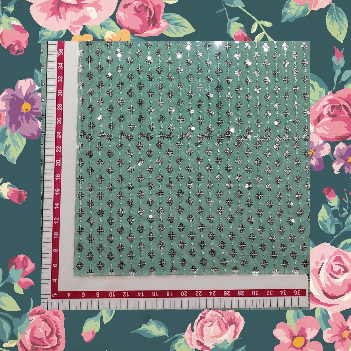 Sequence Embroidery Work on Georgette