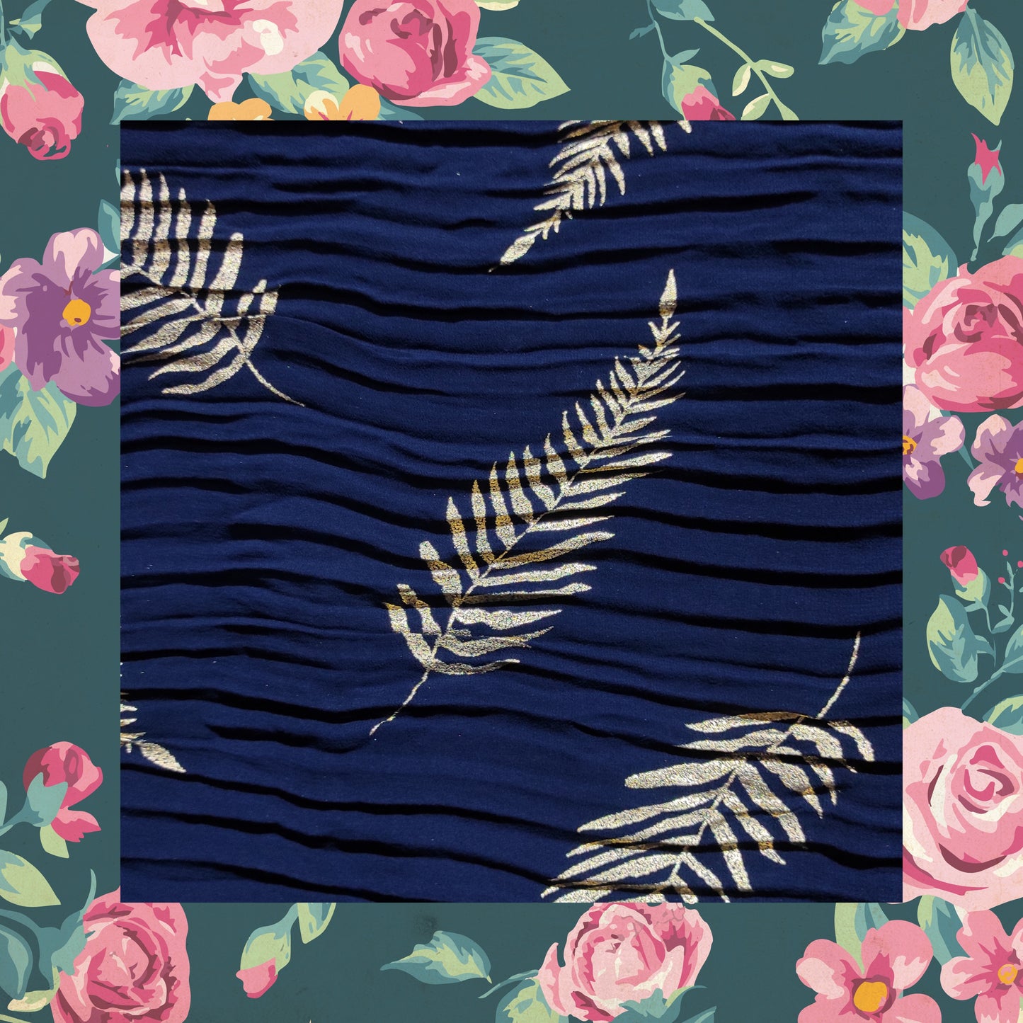 High Quality Foil Printed Pleated Georgette Fabric (price for 6 meter)