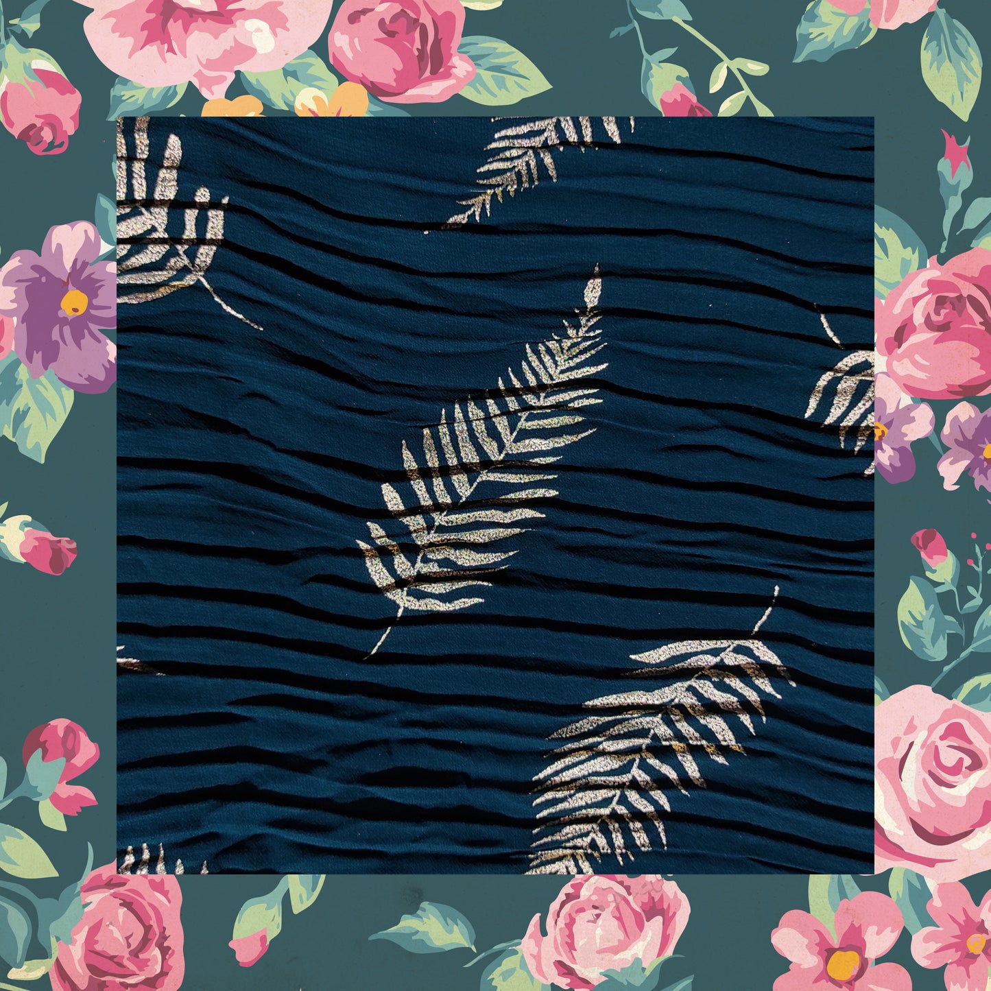 Lovely Foil Printed Pleated Georgette Fabric (price for 6 meter)