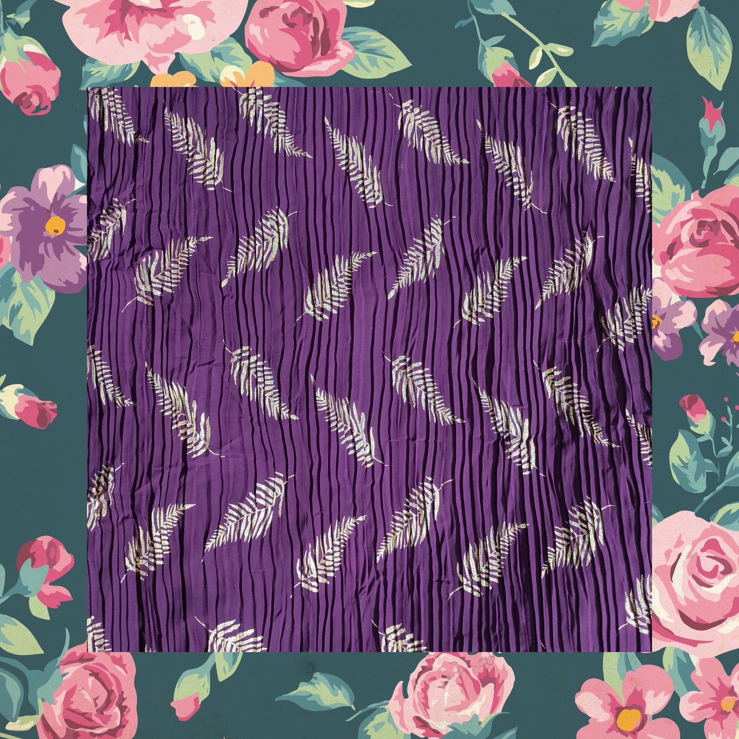 Premium Foil Printed Pleated Georgette Fabric (price for 6 meter)
