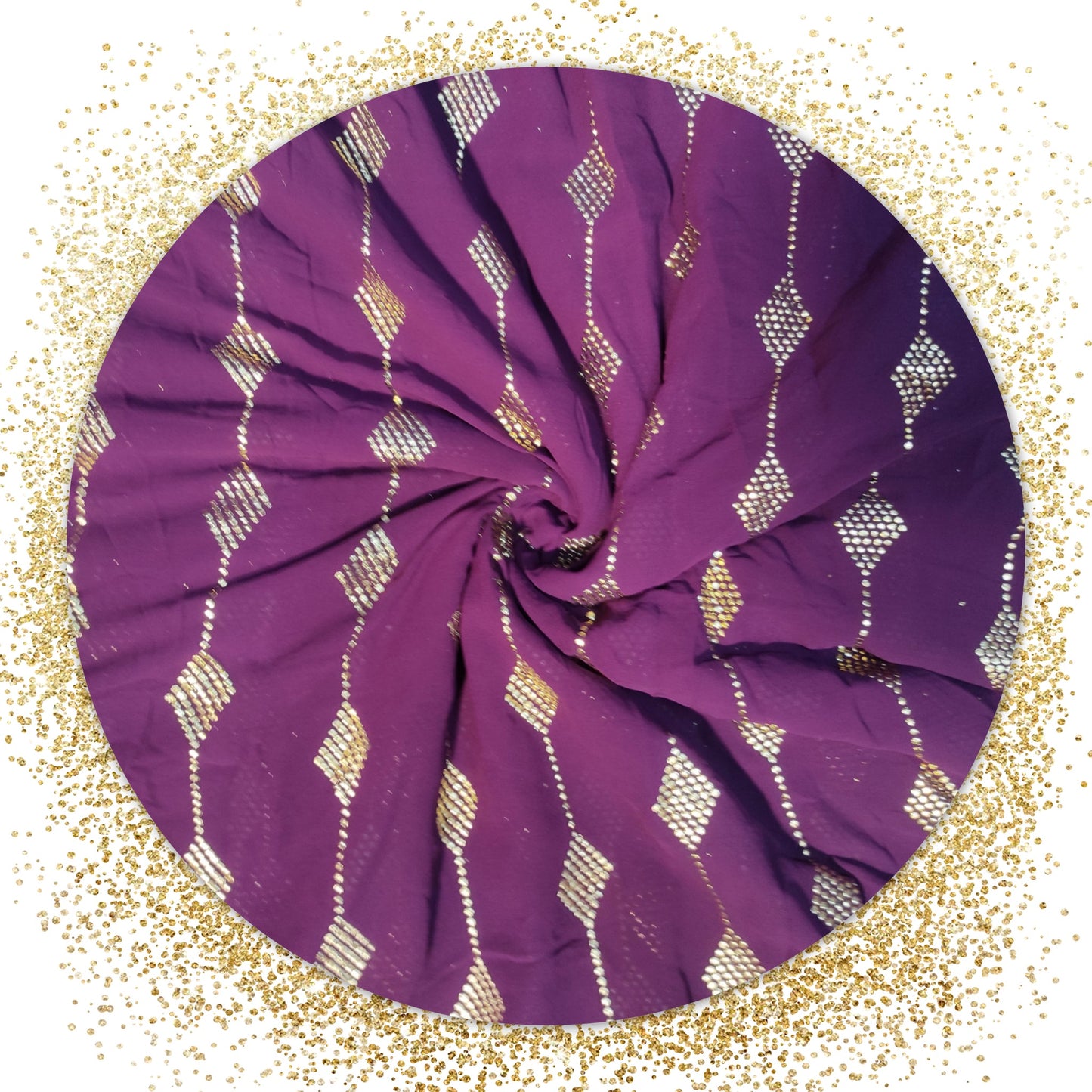 Beautiful Mukesh Work On Georgette Fabric (price for 6 meter)