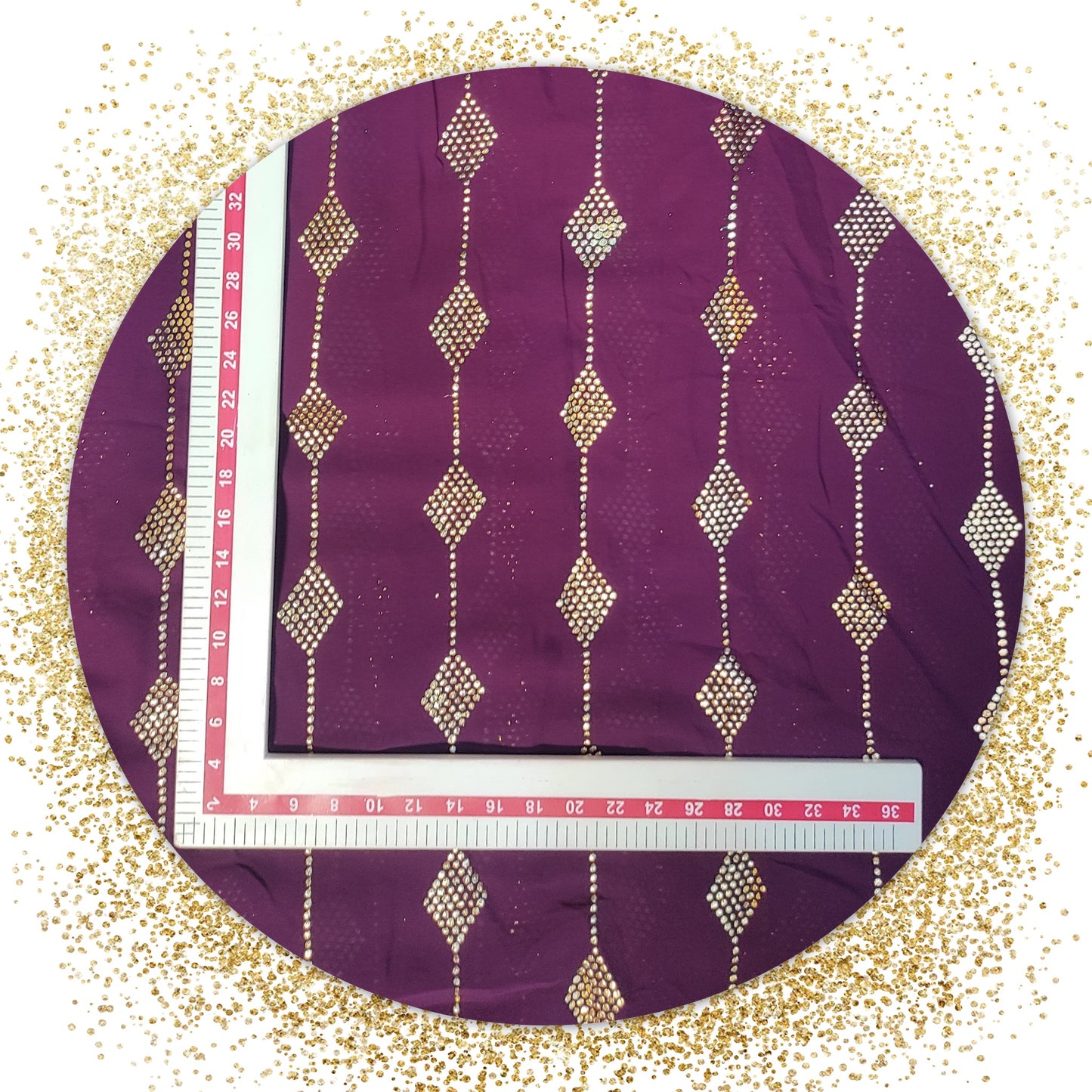 Beautiful Mukesh Work On Georgette Fabric (price for 6 meter)