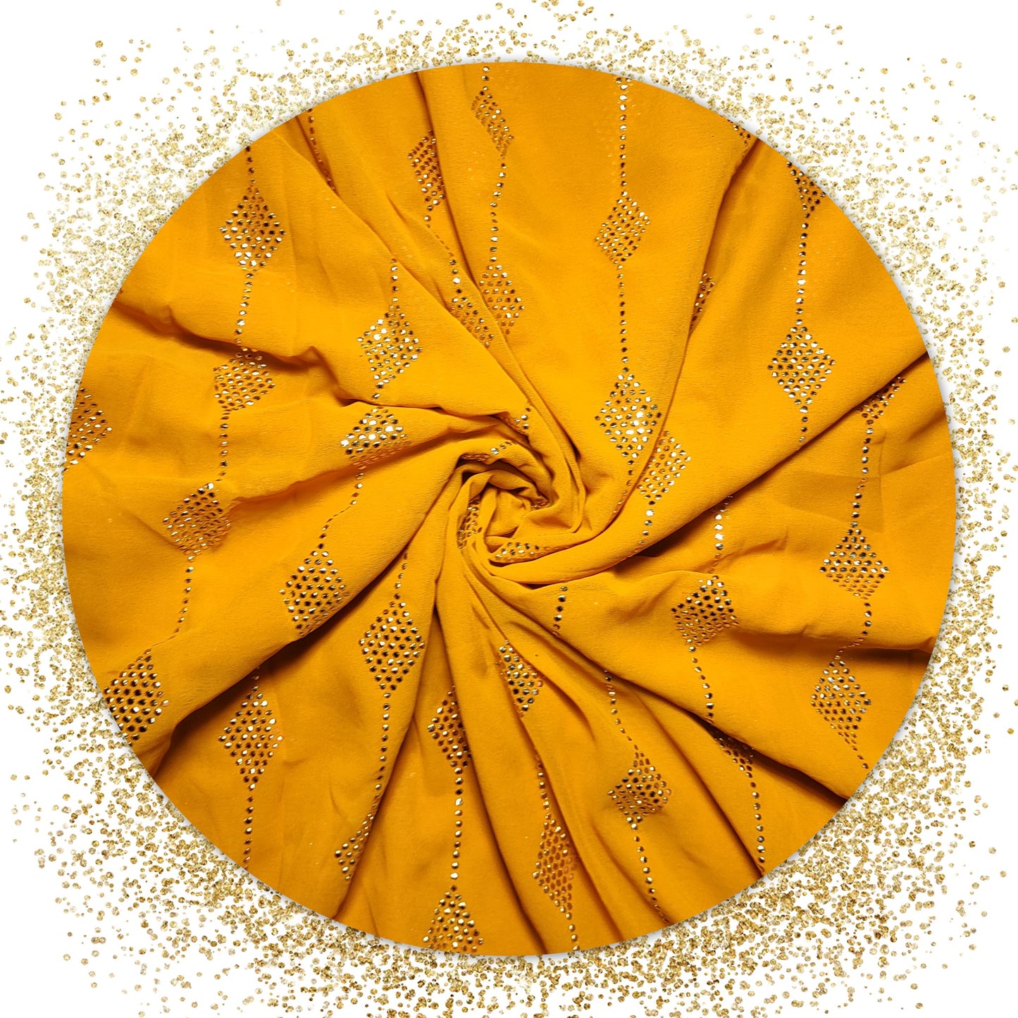 Beautiful Mukesh Work On Georgette Fabric (price for 6 meter)