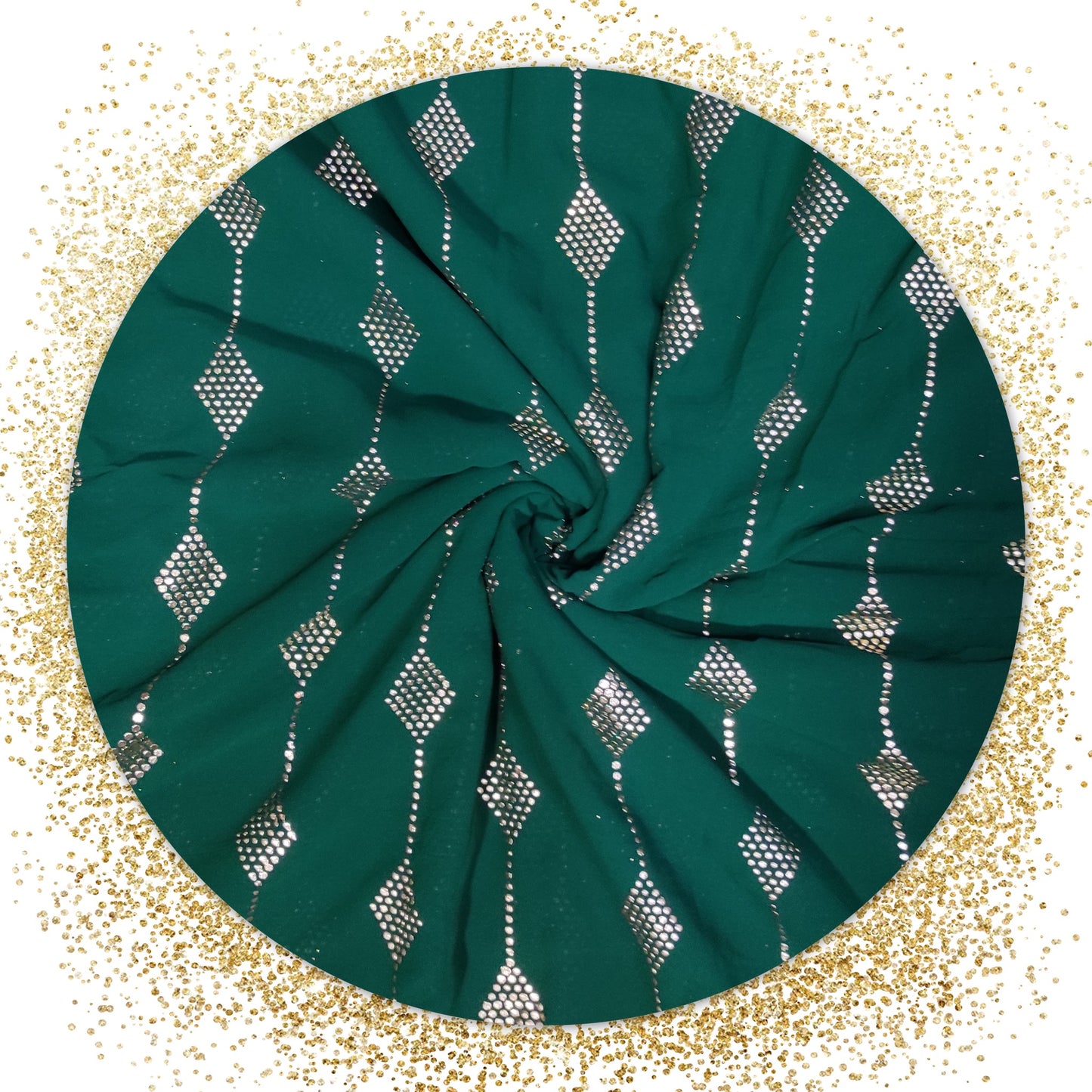 Beautiful Mukesh Work On Georgette Fabric (price for 6 meter)