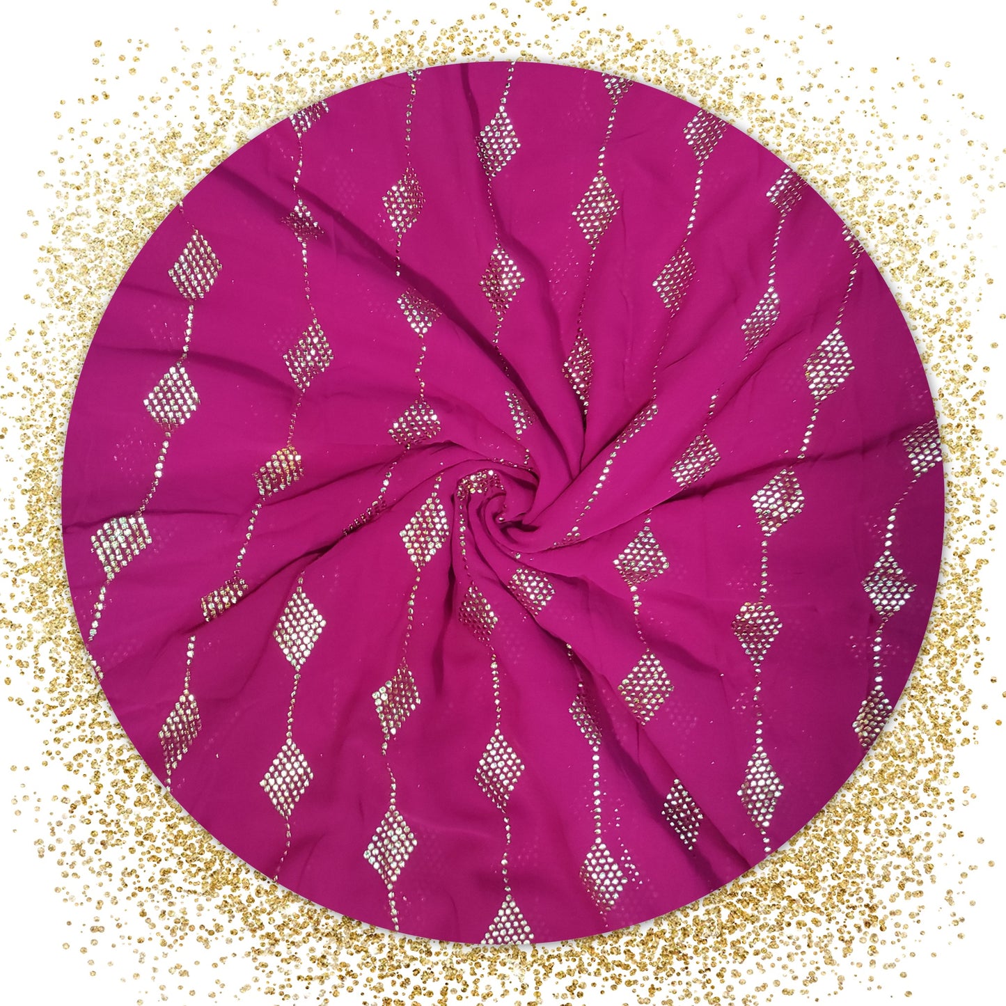 Beautiful Mukesh Work On Georgette Fabric (price for 6 meter)