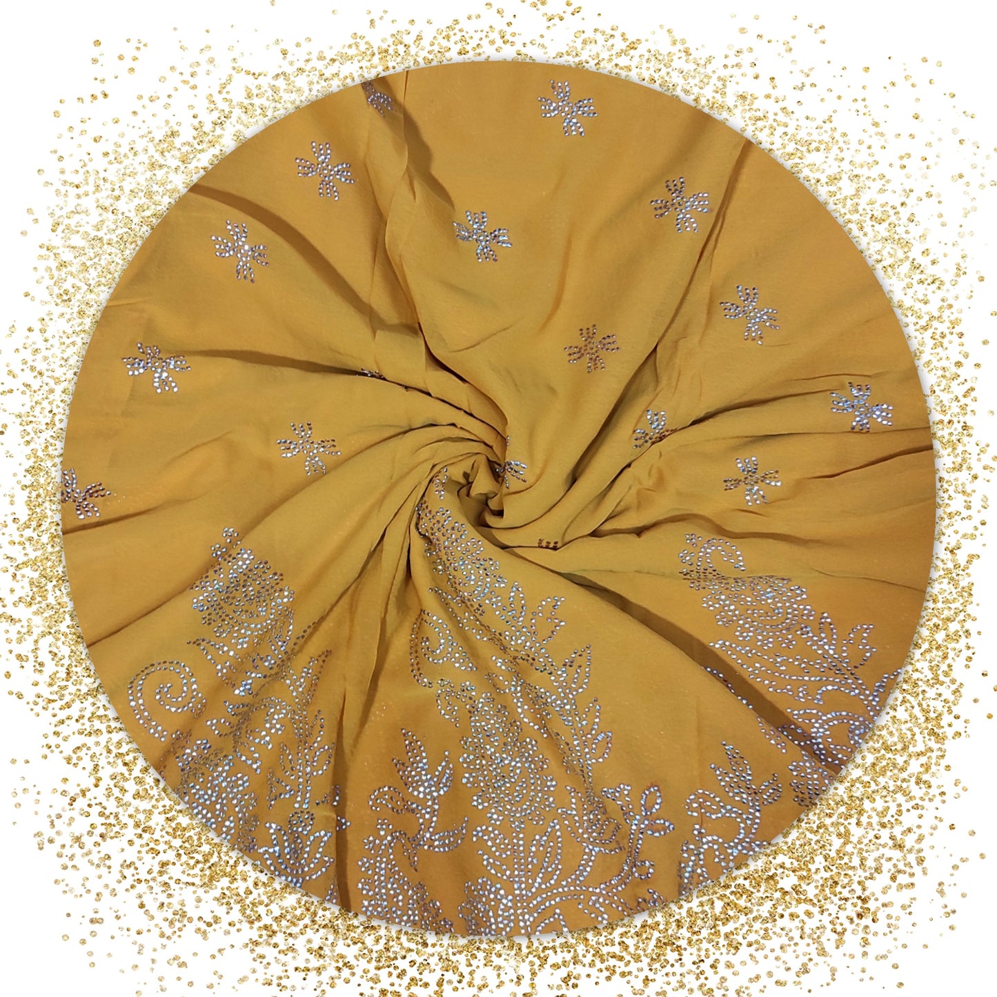 Lovely Mukesh Print On Georgette Fabric (price for 6 meter)