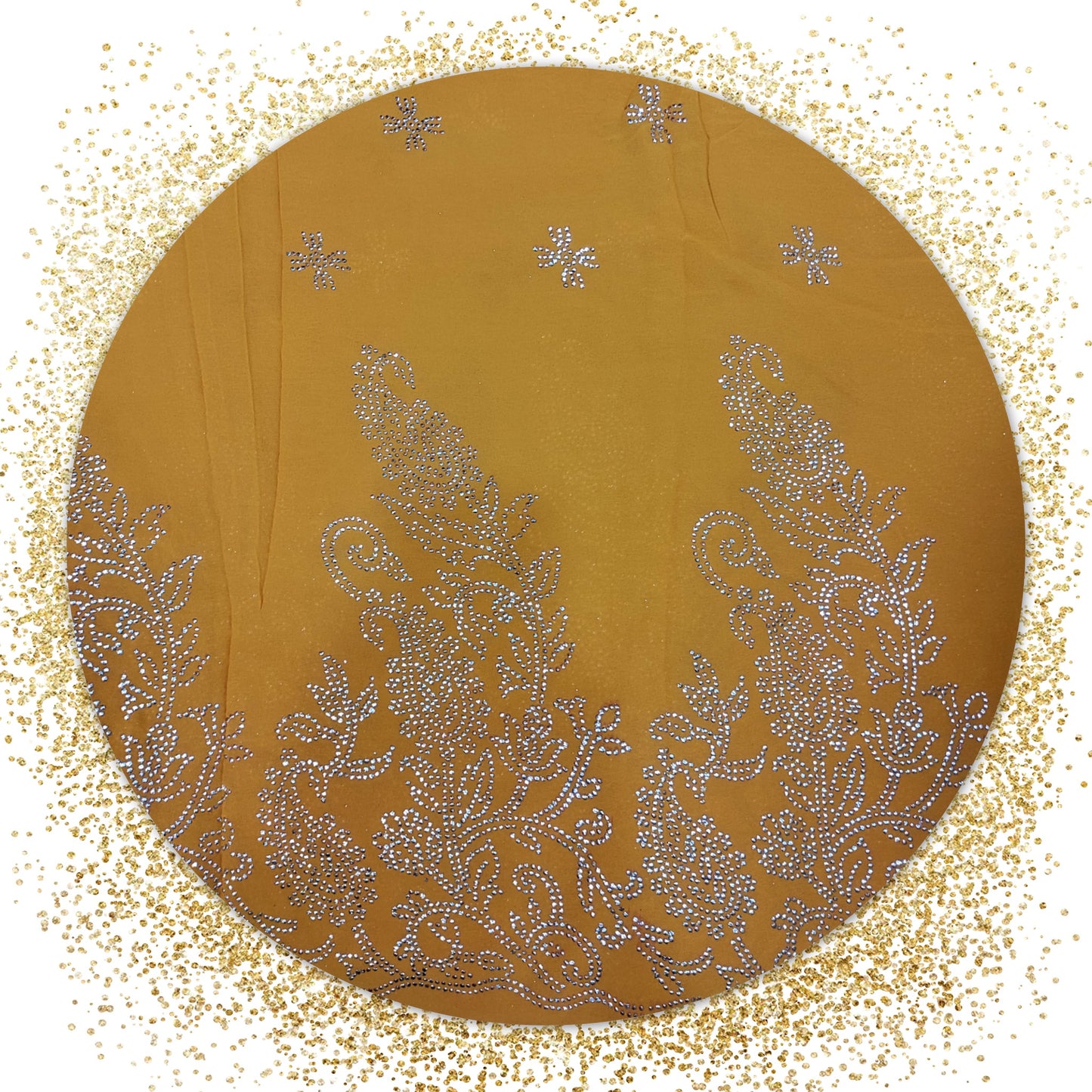 Lovely Mukesh Print On Georgette Fabric (price for 6 meter)