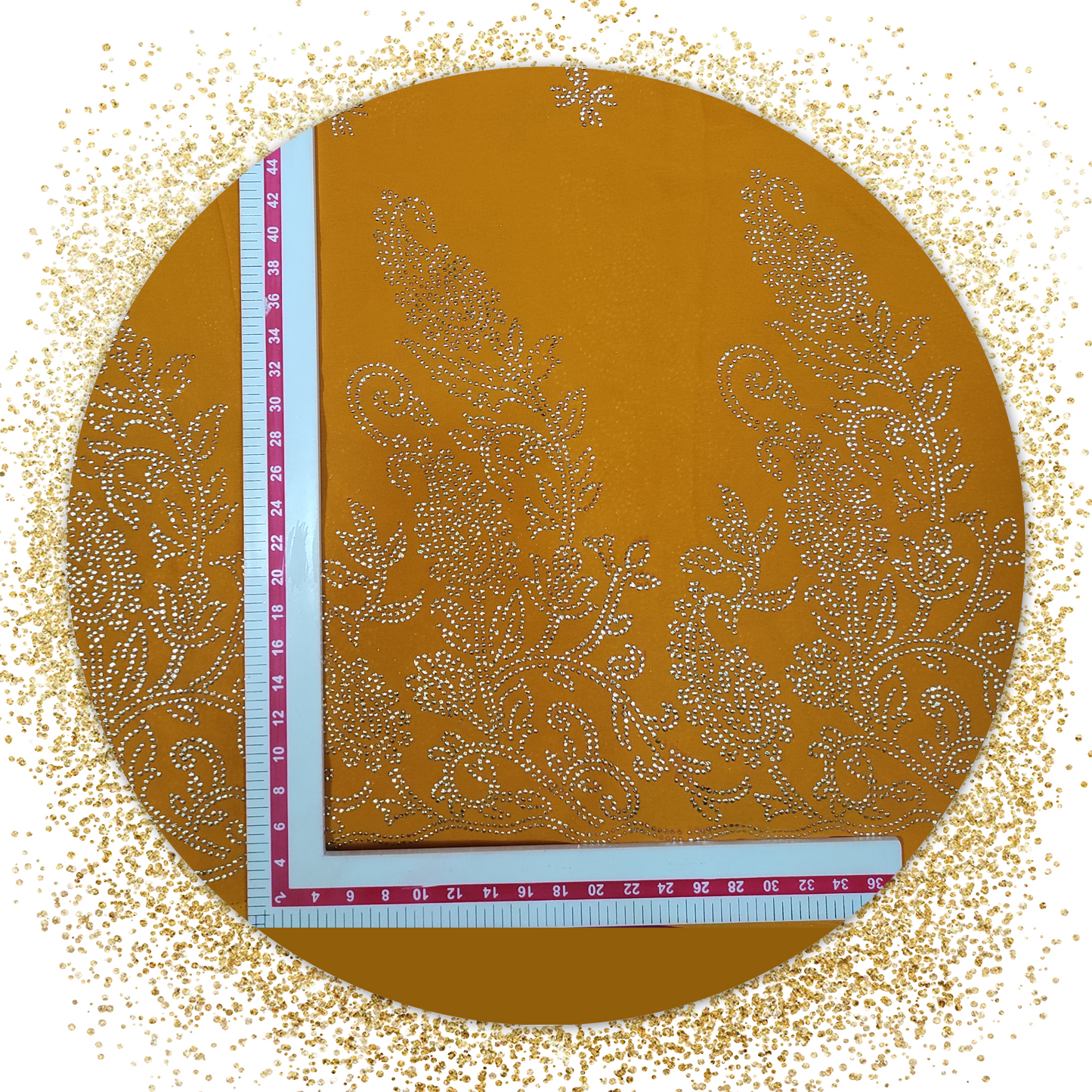 Lovely Mukesh Print On Georgette Fabric (price for 6 meter)