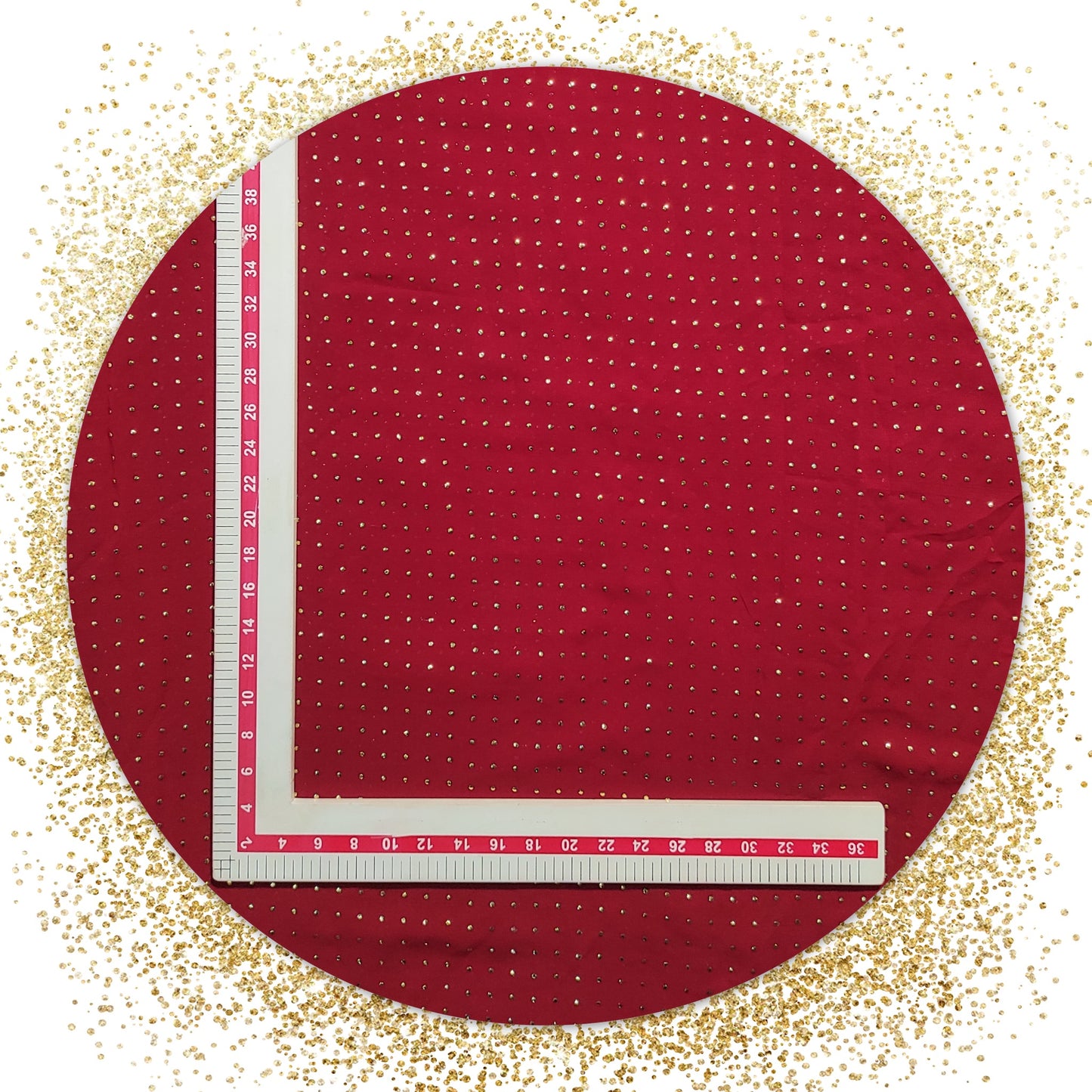 Premium Quality Mukesh Work On Wine Georgette Fabric (Price for 6 mtr)