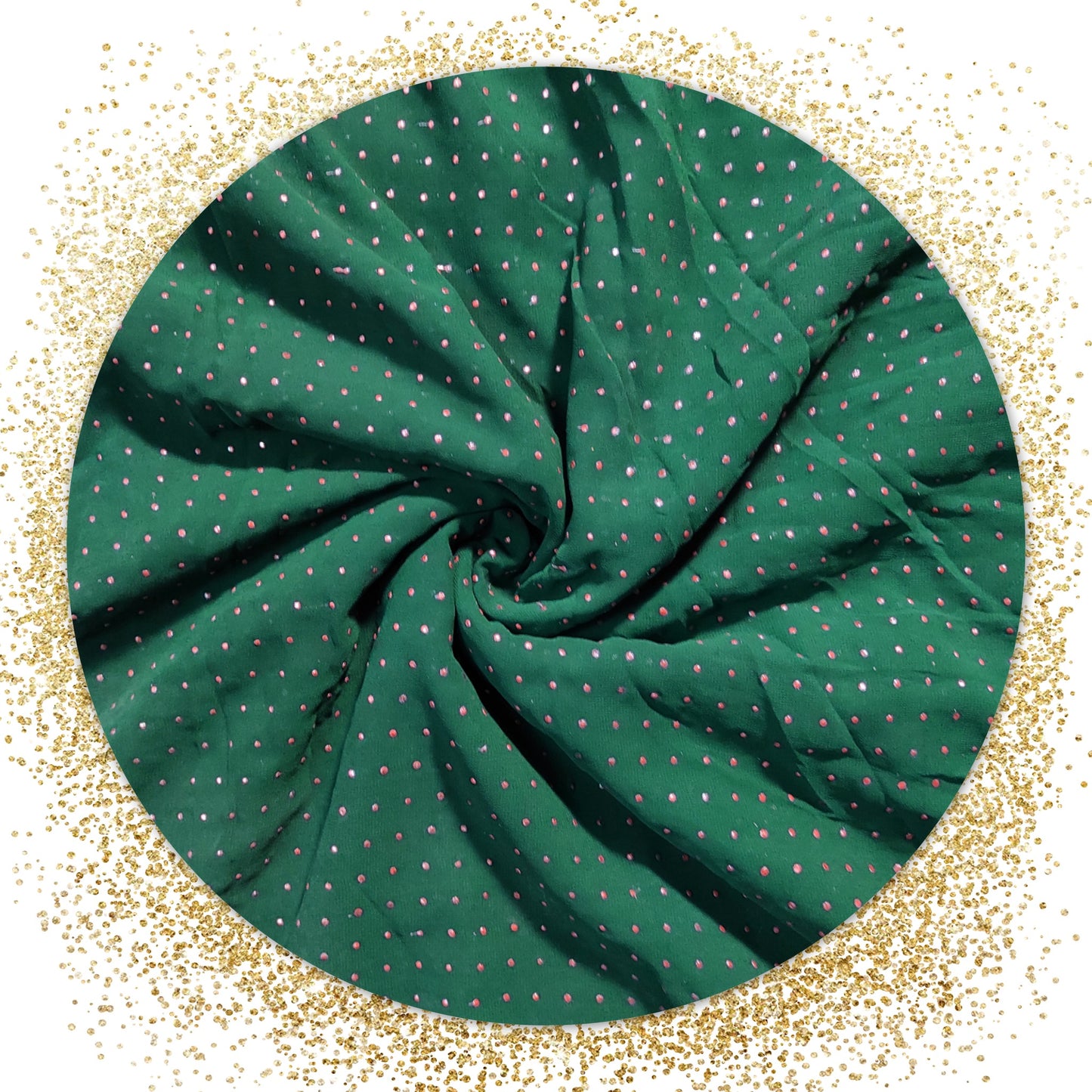 Premium Quality Mukesh Work On Wine Georgette Fabric (Price for 6 mtr)
