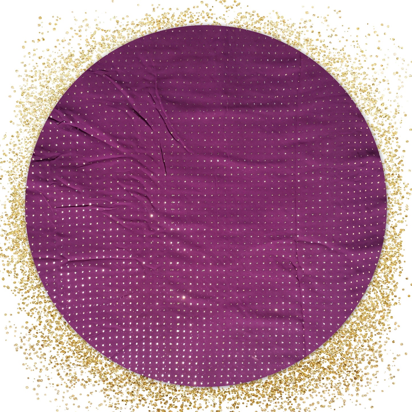 Premium Quality Mukesh Work On Wine Georgette Fabric (Price for 6 mtr)