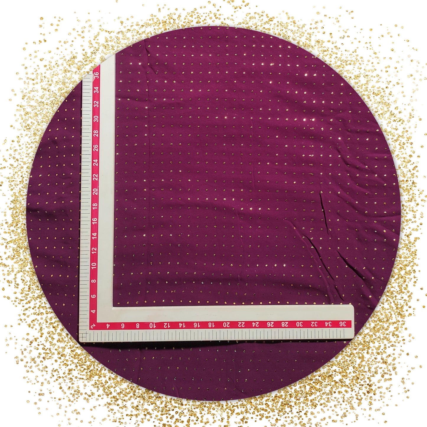 Premium Quality Mukesh Work On Wine Georgette Fabric (Price for 6 mtr)