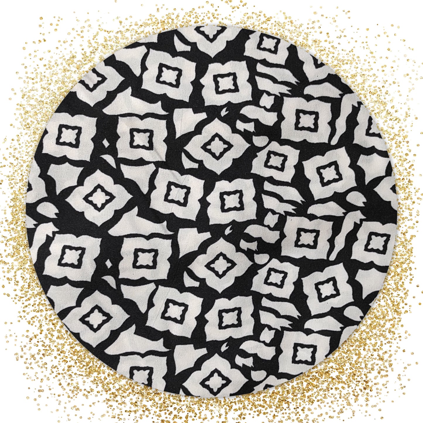 Premium Black & White Crepe Printed Fabric (price for 6 meter fabric)