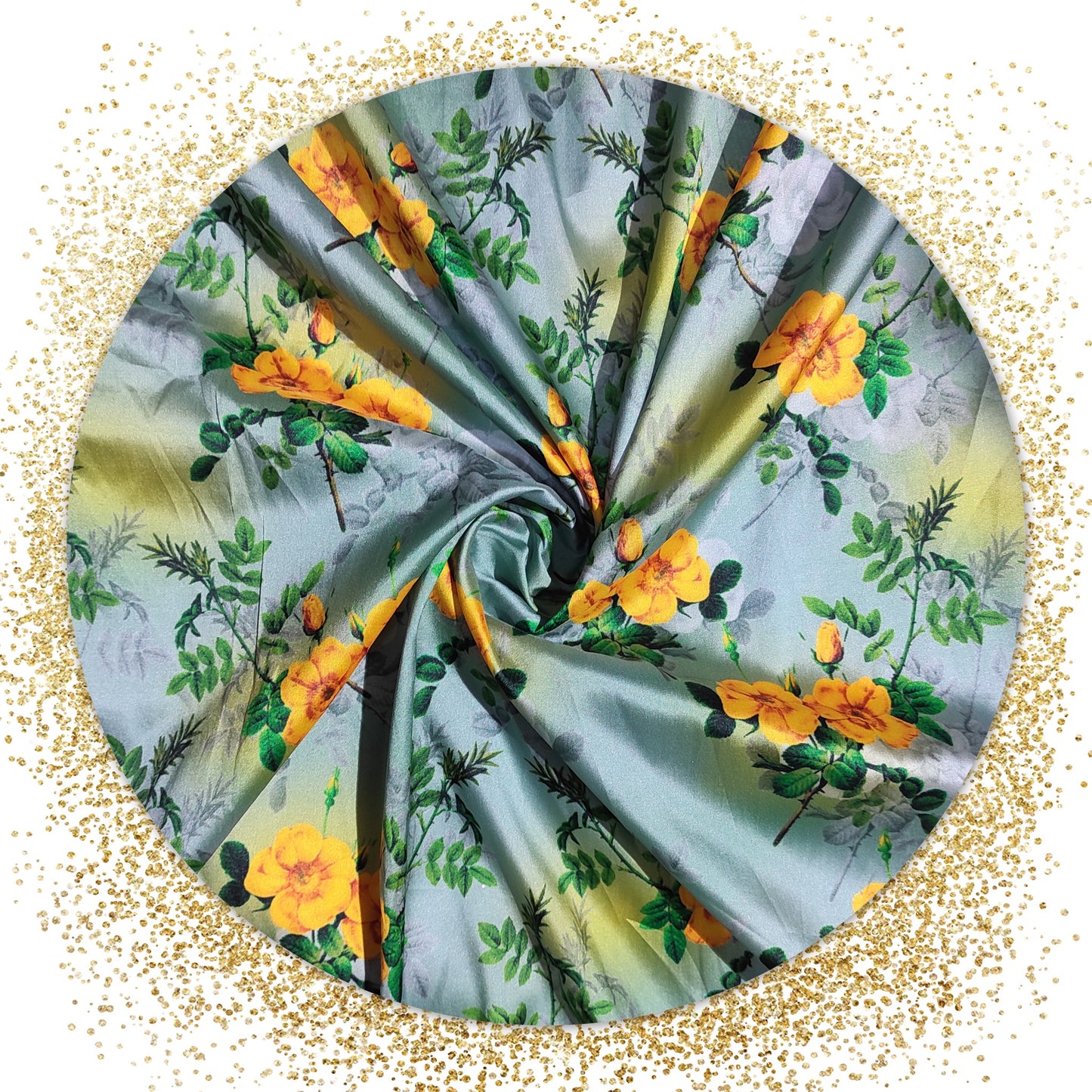 High Quality Digital Printed Satin Silk Fabric( Prices for 6 mtr )