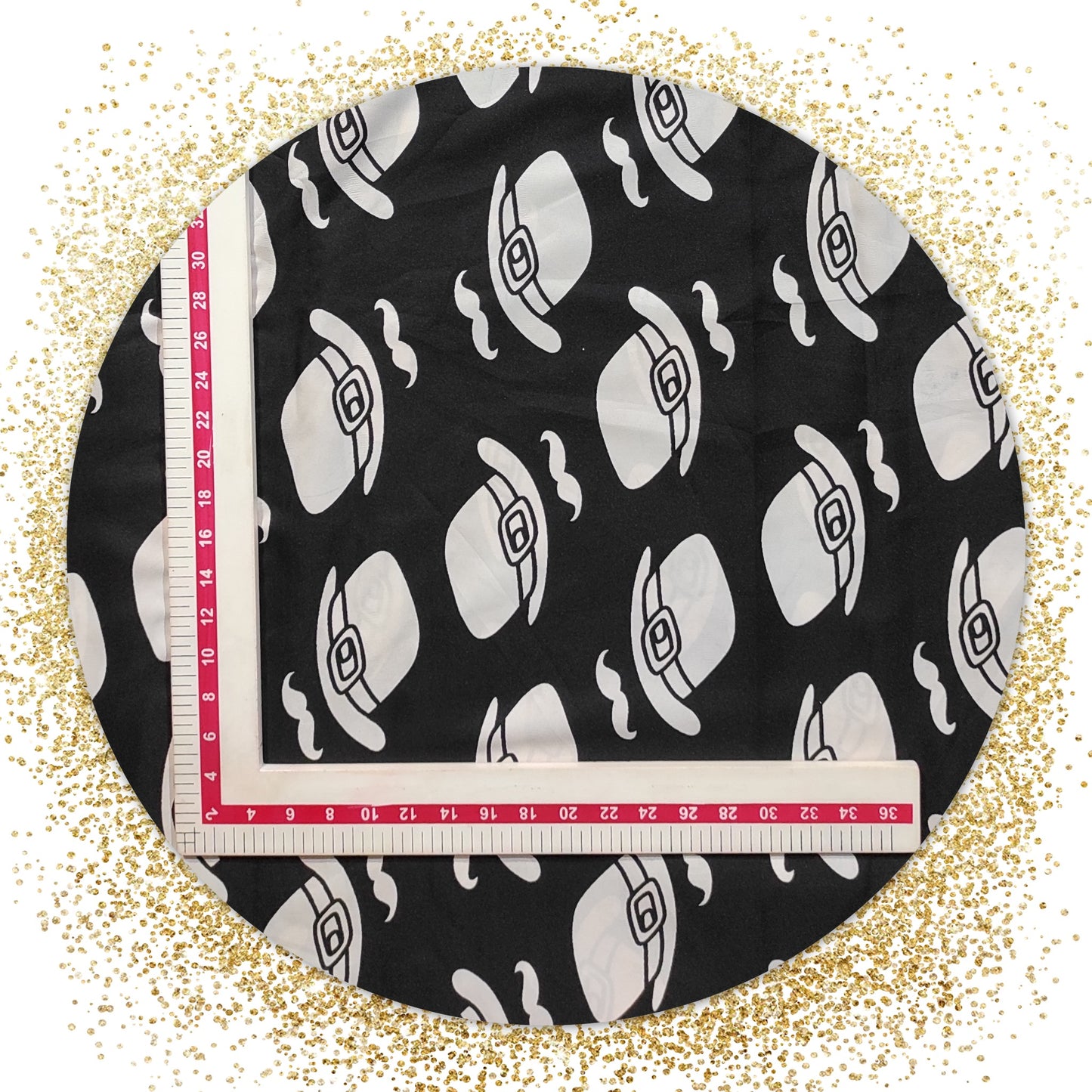 Black & White Crepe Printed Fabric (price for 6 meter fabric)
