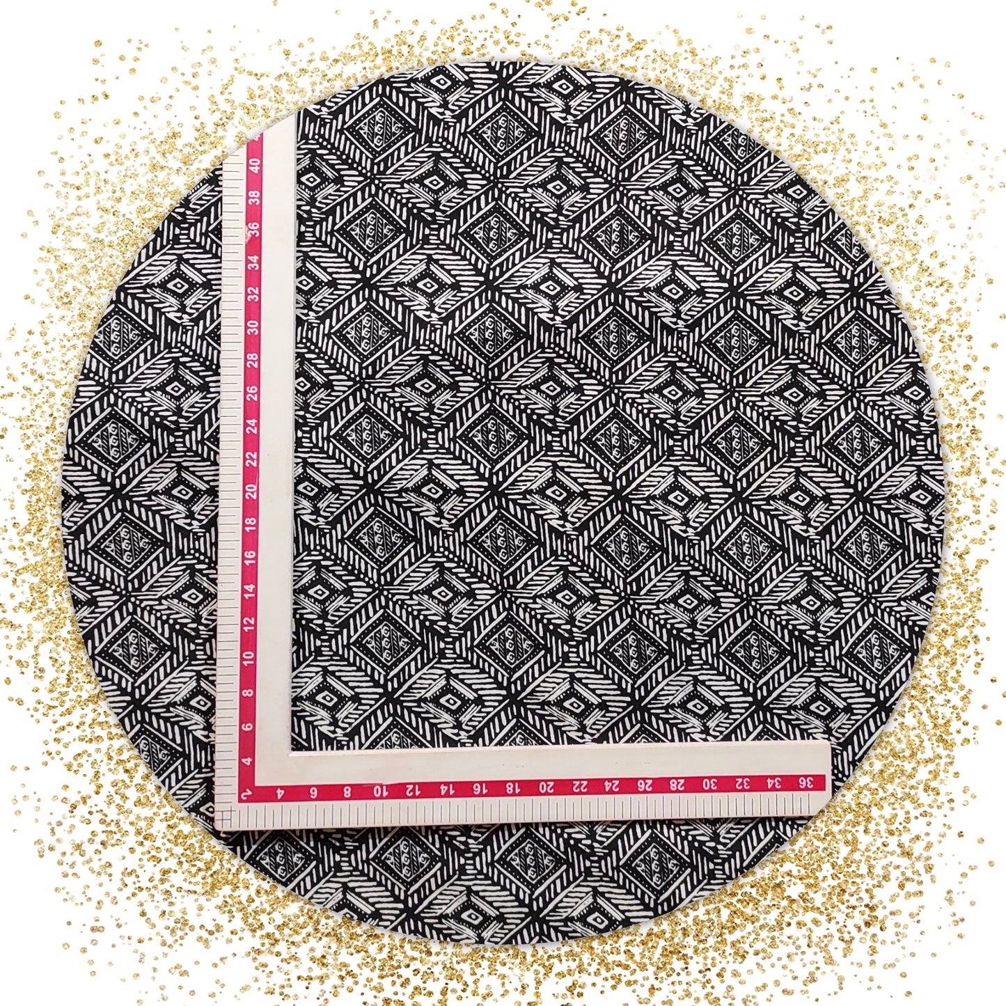 Aesthetic Crepe Printed Black & White Fabric (price for 6 meter fabric)