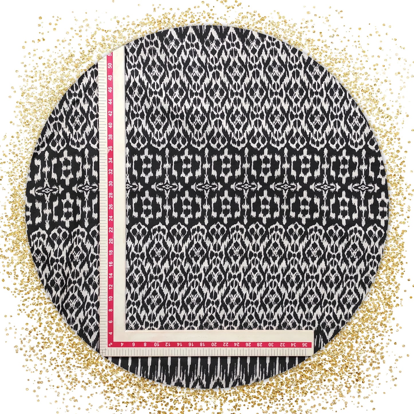 Beautiful Black & White Crepe Printed Fabric (price for 6 meter fabric)